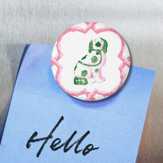 Staffordshire Dog Opt 2 in Pink and Green Magnet