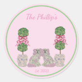 Staffordshire Dogs Chinoiserie Ginger Jar Jars Runder Aufkleber (Vorderseite)