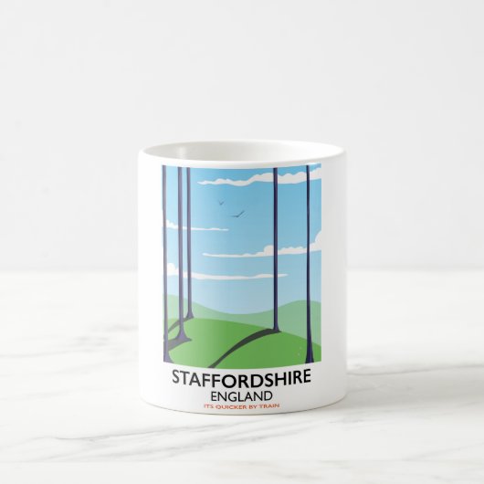 Staffordshire England Train Poster Kaffeetasse (Mittel)