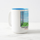 Staffordshire England Train Poster Zweifarbige Tasse (Vorderseite Links)