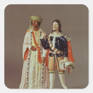 Staffordshire figure of Othello and Iago, c.1858 Quadratischer Aufkleber