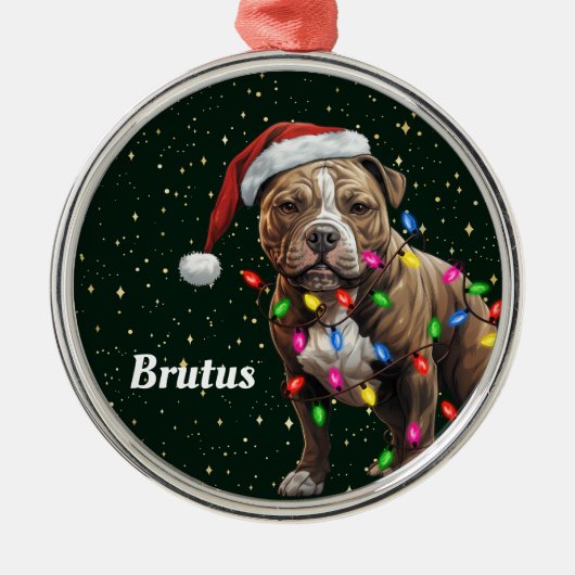 Staffordshire Hund Personalisierte Weihnachtsschmu Ornament Aus Metall (Vorne)