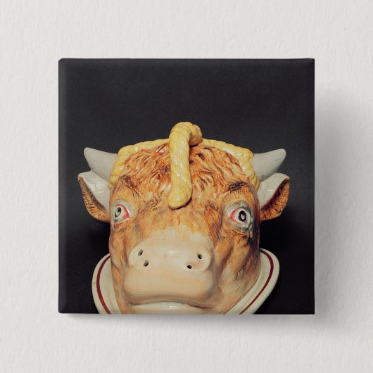 Staffordshire-Käseteller in der Form einer Kuh Button (Vorderseite)