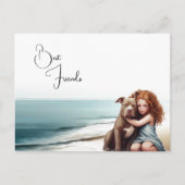 Staffordshire Pitbull & Girl Keepake Postkarte (Vorderseite)