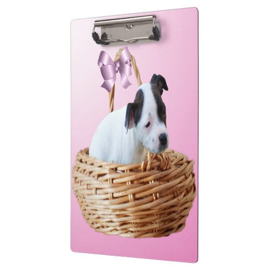 Staffordshire Puppy In A Basket, Klemmbrett (Links)