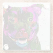 Staffordshire-Terrier-bunte Pop-Kunst Glasuntersetzer (Rückseite)