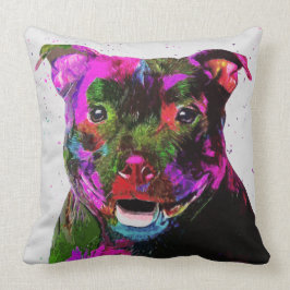 Staffordshire-Terrier-bunte Pop-Kunst Kissen