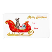 Staffordshire Terrier Christmas Sleigh Gift Tag (Vorne)