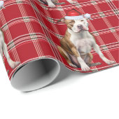 Staffordshire Terrier Dog Holiday Kariert Weihnach Geschenkpapier (Rolleneckpunkt)
