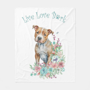 Staffordshire Terrier Dog Mama Floral Fleecedecke