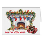 Staffordshire Terrier Dog Warten Sie auf Santa (Vorderseite (Horizontal))