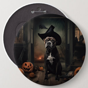Staffordshire Terrier Kürbisse Halloween Gruselig Button