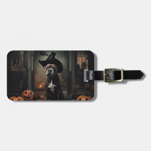 Staffordshire Terrier Kürbisse Halloween Gruselig Gepäckanhänger