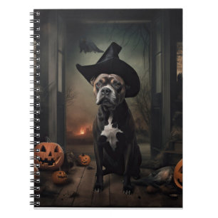Staffordshire Terrier Kürbisse Halloween Gruselig Notizblock