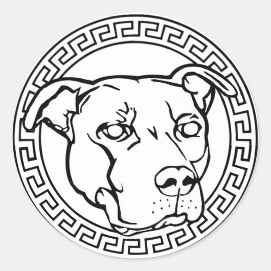 Staffordshire Terrier Logo Round Autoaufkleber Runder Aufkleber (Vorderseite)