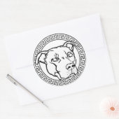 Staffordshire Terrier Logo Round Autoaufkleber Runder Aufkleber (Umschlag)