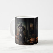 Staffordshire Terrier Pumpkins Halloween Beängstig Kaffeetasse (Vorderseite Links)