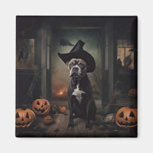 Staffordshire Terrier Pumpkins Halloween Beängstig Magnet