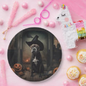 Staffordshire Terrier Pumpkins Halloween Beängstig Pappteller (Party)