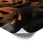 Staffordshire Terrier Pumpkins Halloween Beängstig Poster (Ecke)