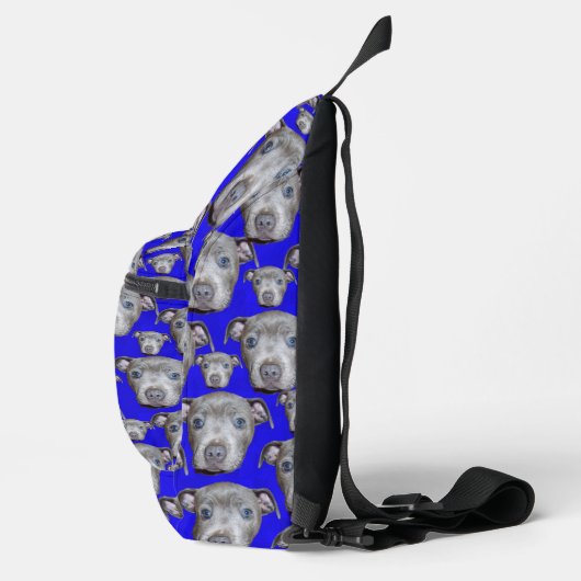 Staffy Bull Terrier Puppy Pattern, Crossbody Bag (Rechts)
