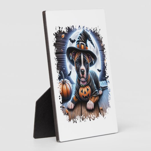 Staffy Dog Halloween Square Fotoplatte (Seite)