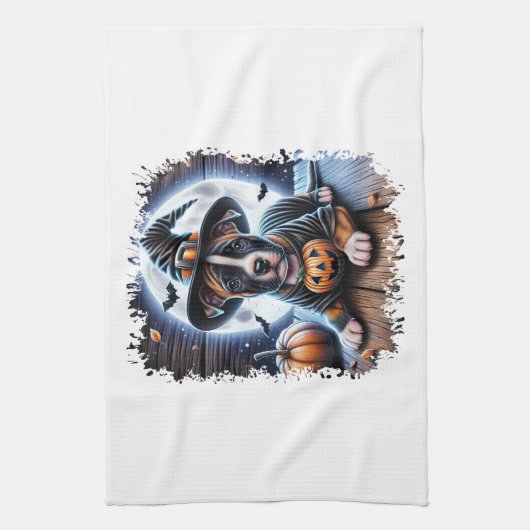 Staffy Dog Halloween Square Geschirrtuch (Vertikal)