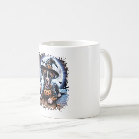 Staffy Dog Halloween Square Kaffeetasse (VorderseiteRechts)