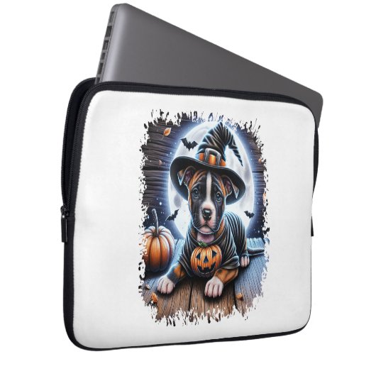 Staffy Dog Halloween Square Laptopschutzhülle (Vorne Rechts)