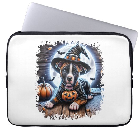 Staffy Dog Halloween Square Laptopschutzhülle (Vorderseite)