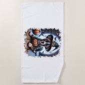 Staffy Dog Halloween Square Strandtuch (Vorderseite)