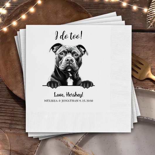 Staffy Dog Hand Zeichnend Personalisiert Ich tue a Serviette