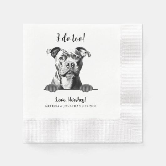 Staffy Dog Hand Zeichnend Personalisiert Ich tue a Serviette (Vorderseite)
