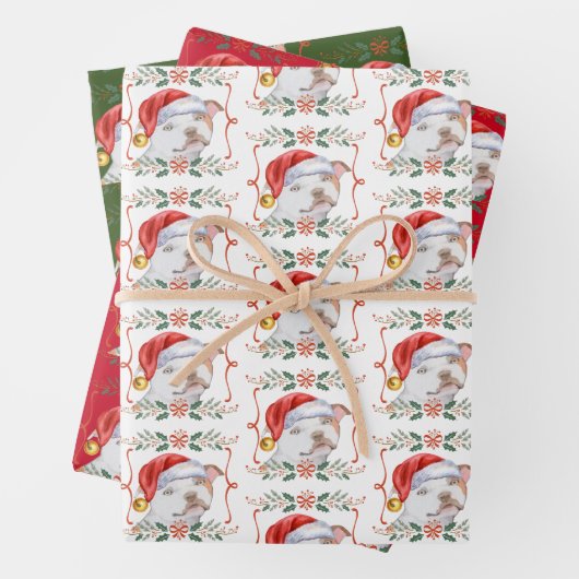 Staffy Dog Pattern Weihnachten Geschenkpapier Set (Beispiel)