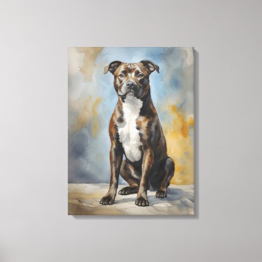 Staffy Dog Portrait Leinwanddruck (Vorderseite)