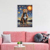 Staffy Dog "Starry Nights" Leinwanddruck (Insitu (Wohnzimmer))