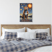 Staffy Dog "Starry Nights" Leinwanddruck (Insitu (Schlafzimmer))