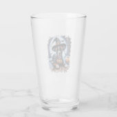 Staffy-Hund-Halloween-Quadrat Glas (Rückseite)