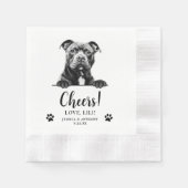 Staffy Hund Personalisiert Hand Zeichnend Beifall Serviette (Vorderseite)