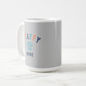 Staffy Mama Pawprint Heart Custom Text Retro Kaffeetasse (Vorderseite Links)