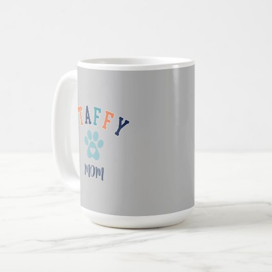 Staffy Mama Pawprint Heart Custom Text Retro Kaffeetasse (Vorderseite Links)