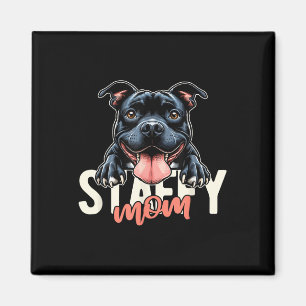 Staffy Mama Staffordshire Bull Terrier Dog Tattoo Magnet