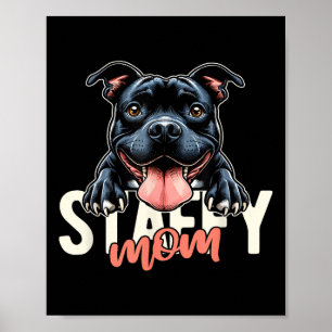 Staffy Mama Staffordshire Bull Terrier Dog Tattoo  Poster