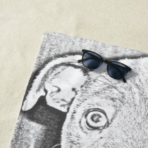 Staffy Puppy Pencil Graphic, Strandtuch