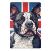 Staffy & Union Jack Flag Mini Klemmbrett (Rückseite)