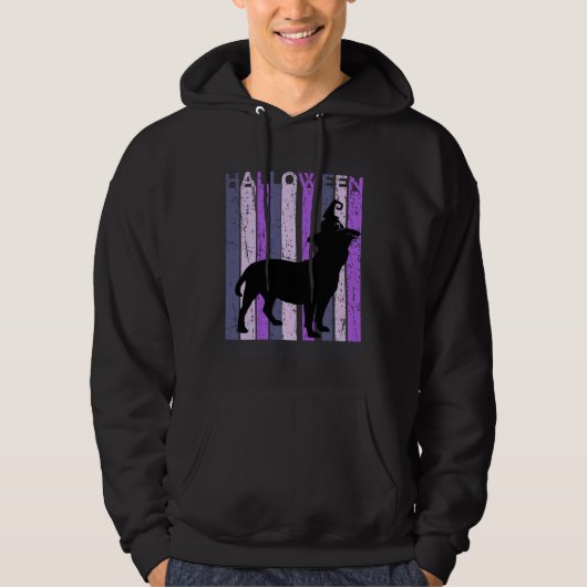 Staffy Witch Hat Halloween Spooky Creepy Purple Bu Hoodie (Vorderseite)