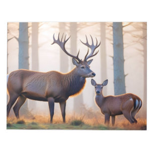 Stag Animal Nature Wildlife Zuneigung Gekümmert Notizblock