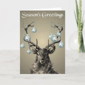 Stag, Antler, Rentier, Baubles, Weihnachten Karte (Vorderseite)