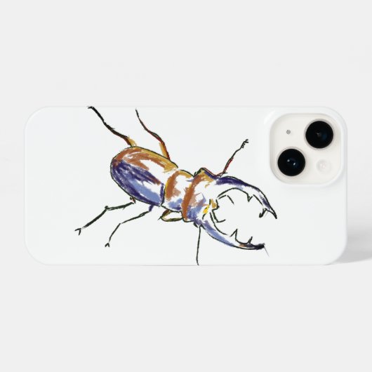 Stag Beetle Drawing iPhone Hülle (Rückseite (Horizontal))