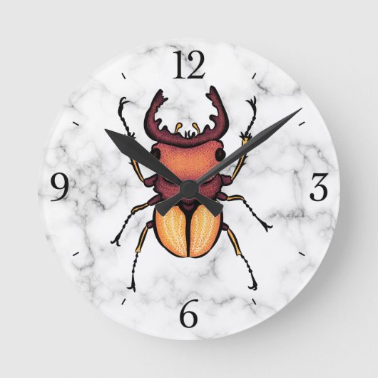 Stag Beetle Insect Art Entomology Runde Wanduhr (Vorderseite)
